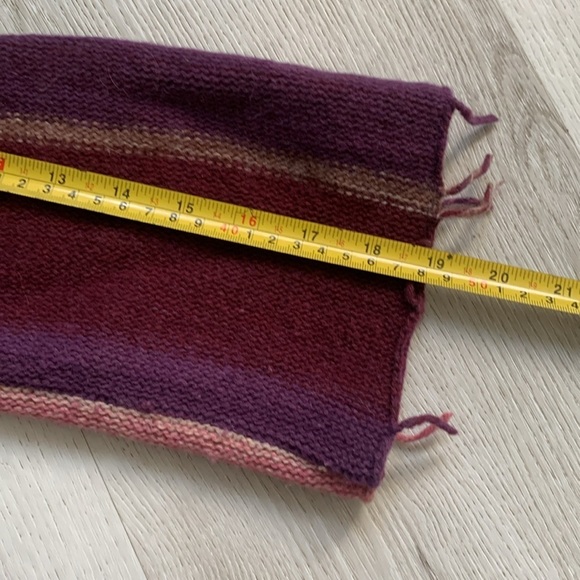 Free People Aztec Boho Fringe Open Wool Hooded Cardigan M festival cabin knit - Picture 11 of 12